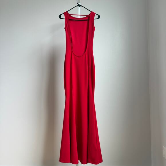 Windsor sz S red backless mermaid gown dress - Picture 6 of 8
